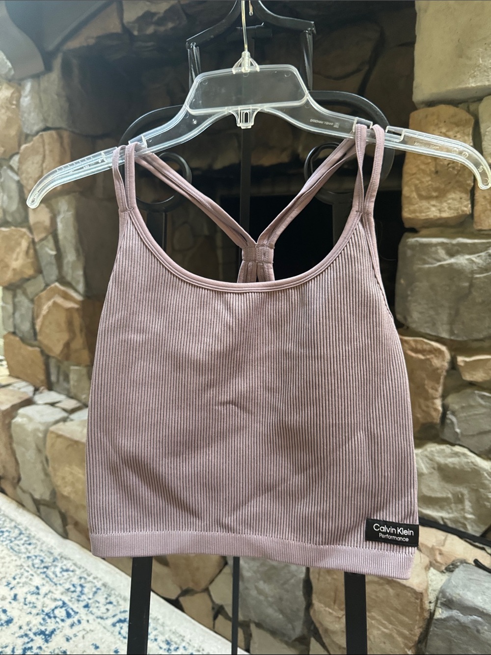 Calvin Klein Performance Mauve Ribbed Tank Top